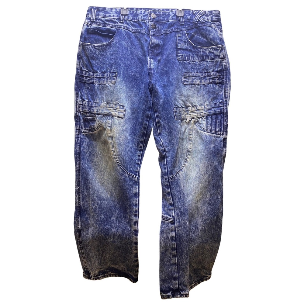 Diamond Stash Jeans Mens 42x31 Baggy Carpenter Utility Pockets Denim‎ Y2K